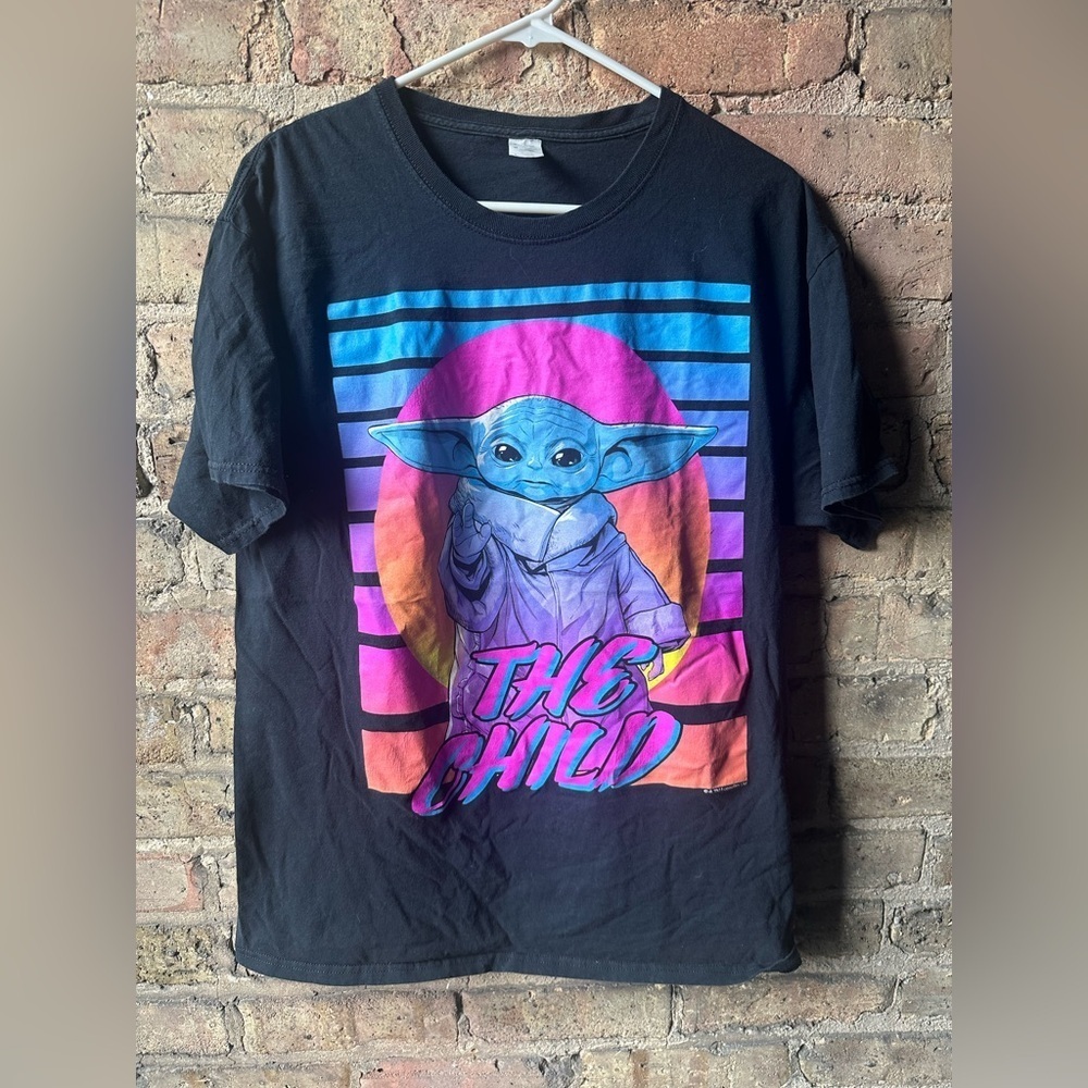 Black Graphic T-Shirt with The Child Design